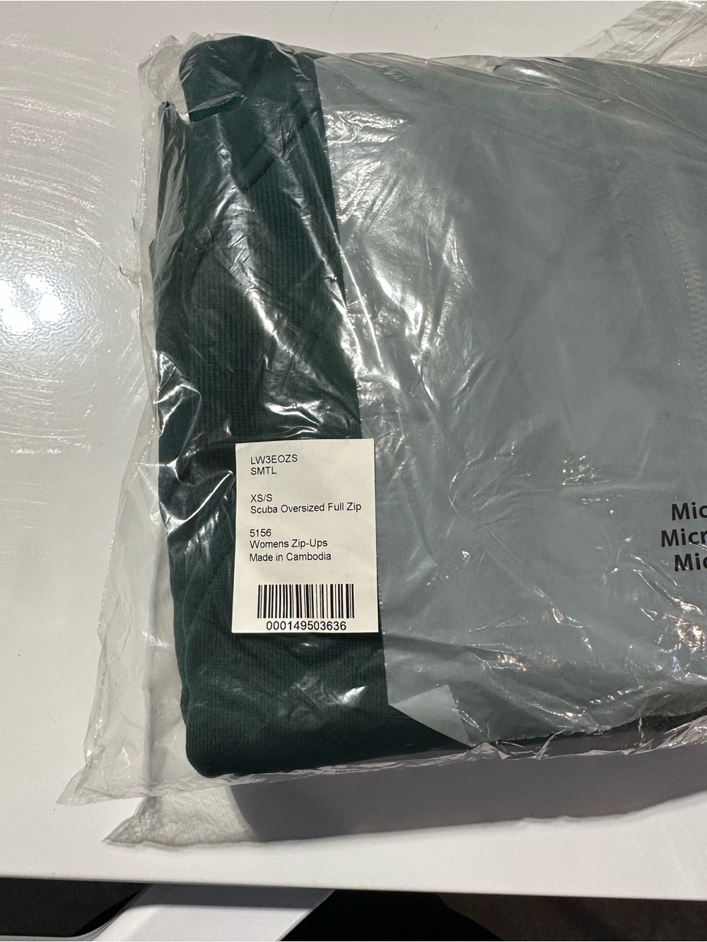 Scuba Oversized Full Zip Jacket XS/S color code SMTL